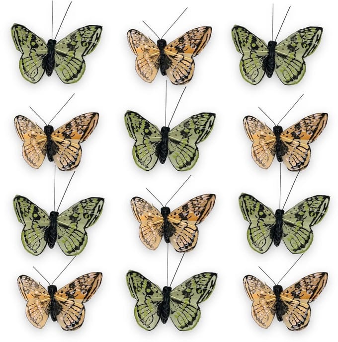 Dailygoods- Decoratieve Vlinders 12-delige Set - Clipbevestiging