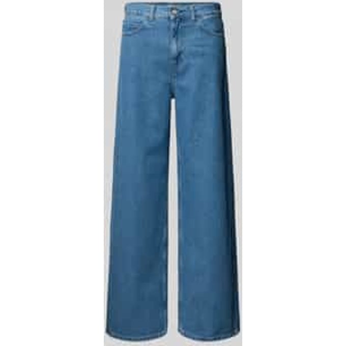 High waist jeans met wijde pijpen, model 'Jane'
