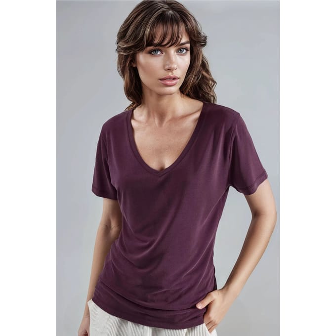 V-hals Korte Mouwen Modal Blouse