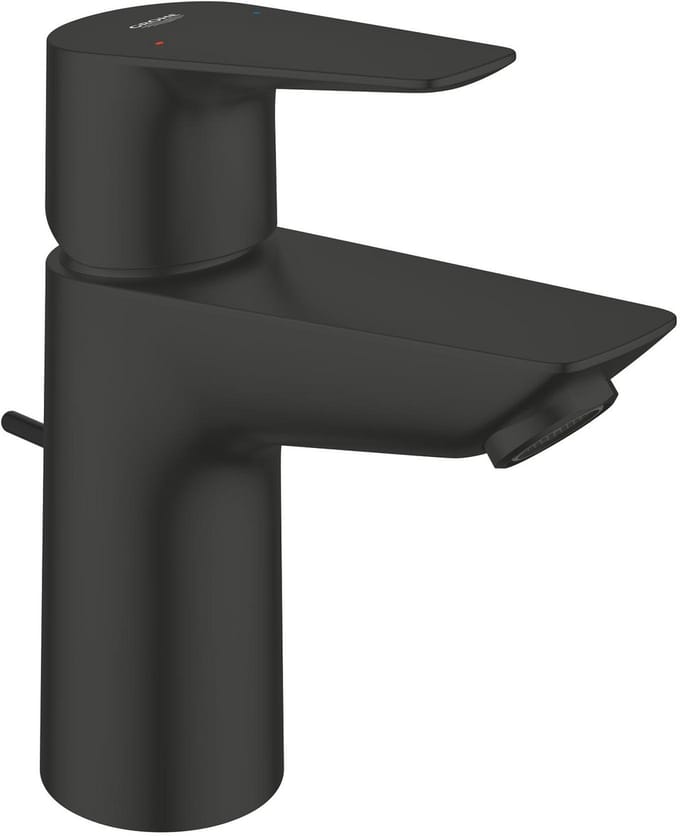 GROHE Start Edge S-Size Wastafelmengkraan – Met Trekwaste – Loodvrij (GROHE Zero) – Matte Black