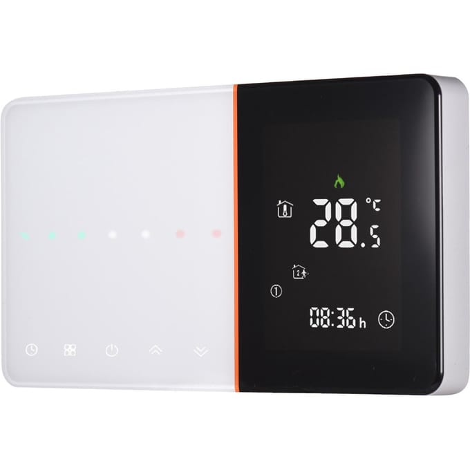 95-240V programmeerbare thermostaat 5+1+1 zes-periodes touchscreen LCD met achtergrondverlichting waterverwarming Non Wi-Fi Type black
