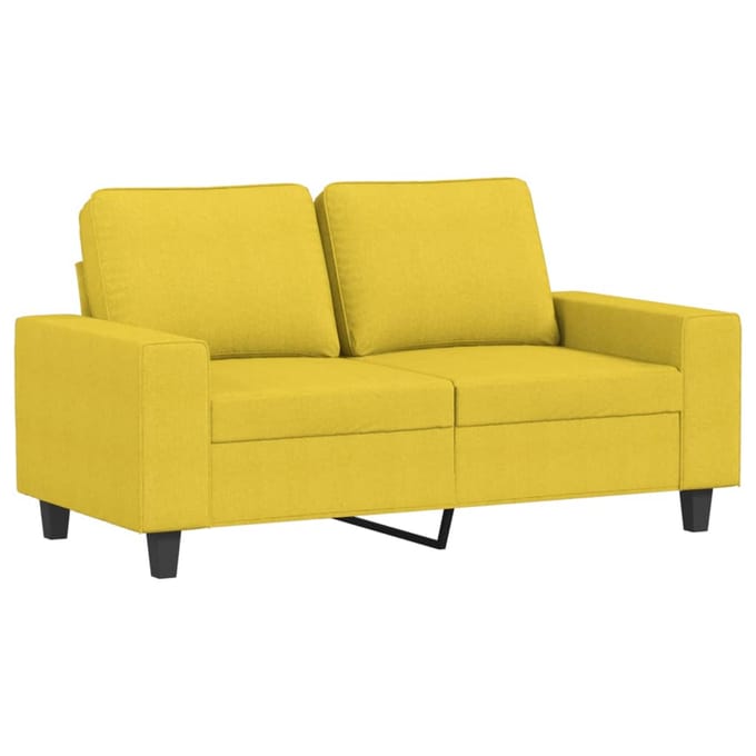 vidaXL - 2-delige - Loungeset - stof - lichtgeel