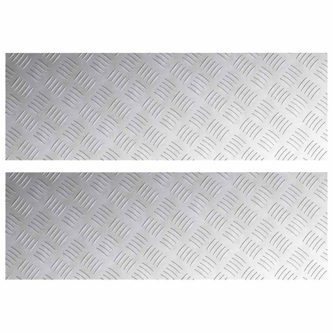 Marche d'escalier Angle droit 2 pièces Argent 90 x 30 cm Aluminium