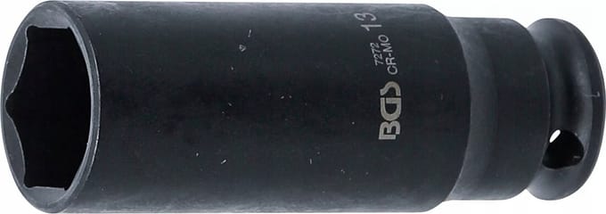 BGS Kracht Dopsleuteldop zeskant, diep - 1/4 - 13 mm