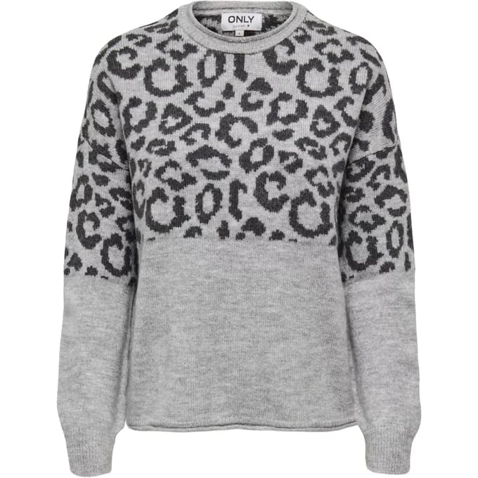 ONLY - ONLJADE ANIMAL LS O-NECK KNT NOOS - Dames - Gebreide truien