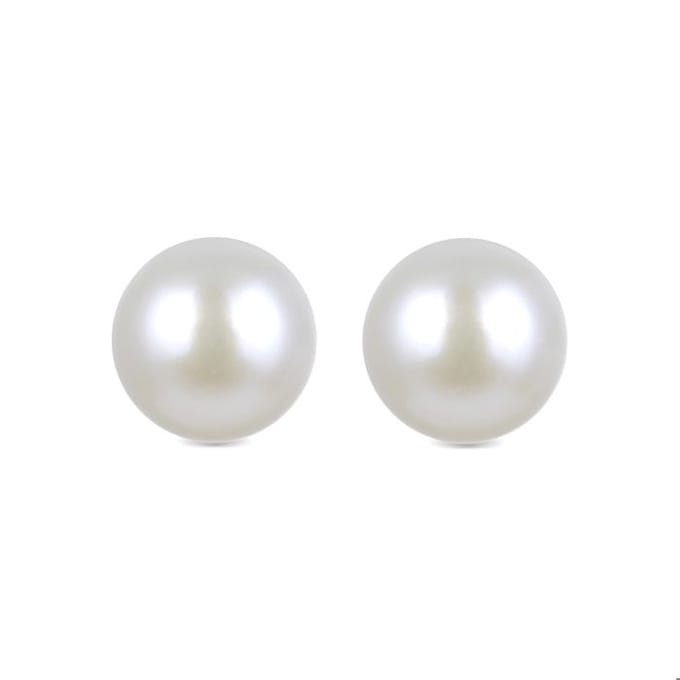 Luxenter 925 Sterling zilveren oorbellen met witte gerhodineerde parel - Basic