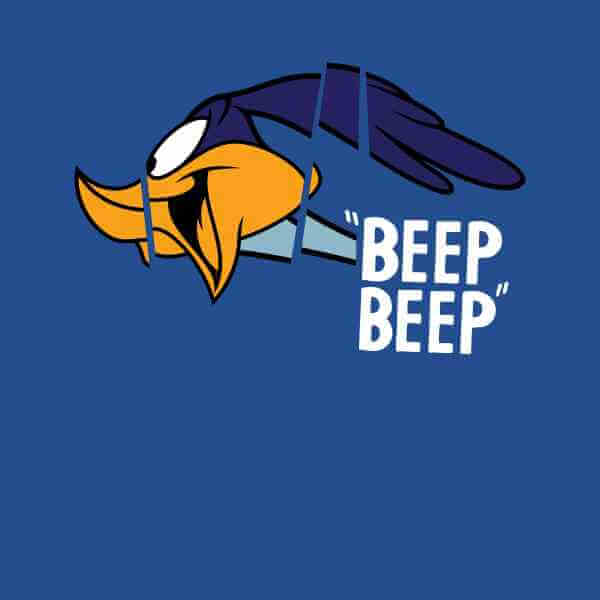 Looney Tunes Road Runner Beep Beep T-shirt - Blauw - M