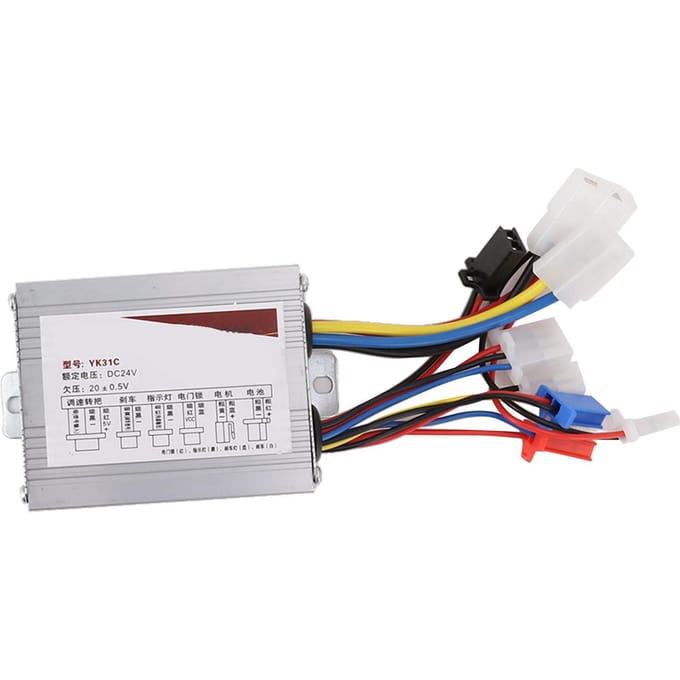 Elektrische Fiets Borstel Controller 24V 350W Multi Bescherming Aluminiumlegering Motor Snelheid Controller Box voor Elektrische white