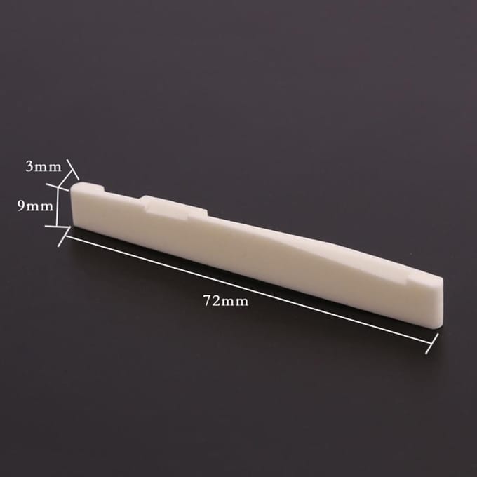 Écrou de selle de guitare en os de bétail blanc pour guitare folk de 41 pouces 2Pcs white