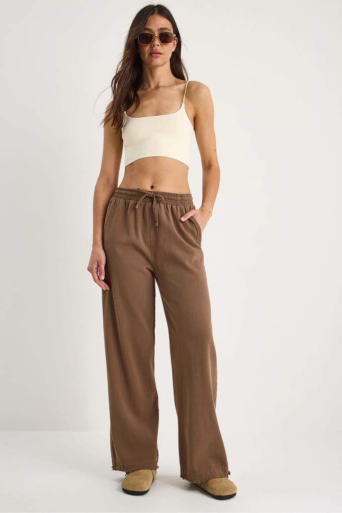 Elastische Taille Rechte Broek