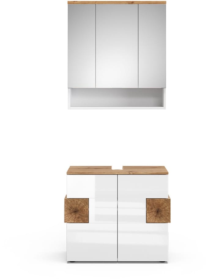 Vicco Badkamermeubelset Eden, Wit Hoogglans, 2-delig