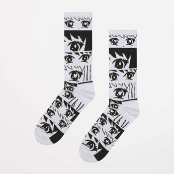 Happy Socks Anime Stripe Sneaker Sock - unisex sokken - wit - Unisex - Maat: 41 - 46