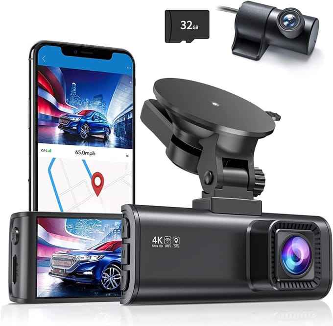 Zyrex® Dashcam Voor en Achter - Dashcam - Dashcam Voor Auto - Zwart - 10cm x 4cm x 3cm