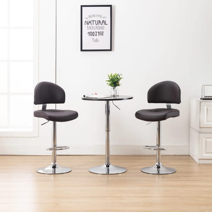 vidaXL - Barstoelen - 2 - st - kunstleer - bruin