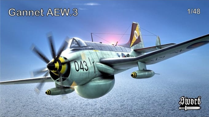 Modèle en plastique d'avion d'alerte avancée de bord Sword Fairey Gannet SWD48014 1/48 AEW.3 gray