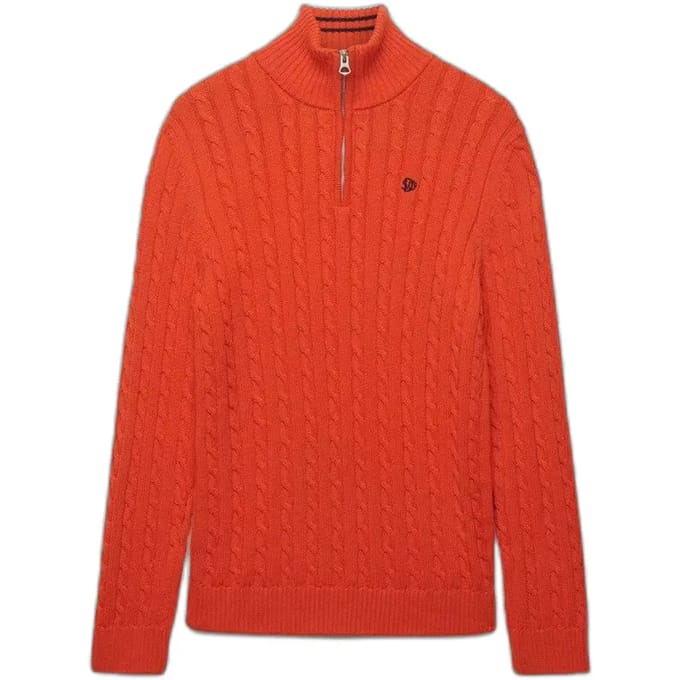 Demi-zip trui in gedraaid breisel Superdry Preppy