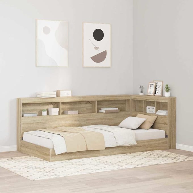 vidaXL - Opberghoofdbord - Sonoma - Eik - Bewerkt - hout