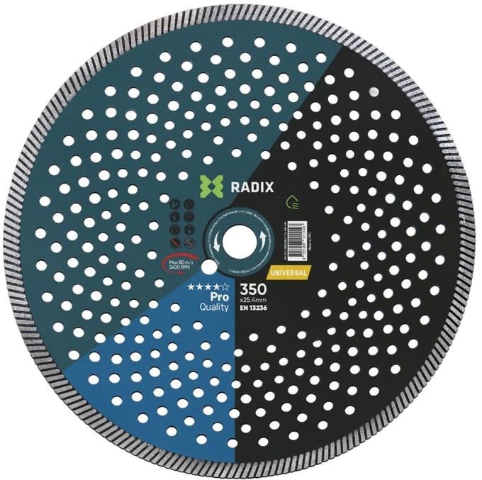 Radix - Universele diamantschijf - 350 x 25,4 mm - Turbo - Pro