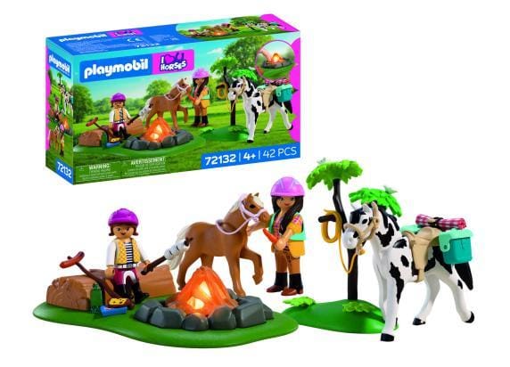 Playmobil Horses paarden speelset met kampvuur en accessoires - 72132.