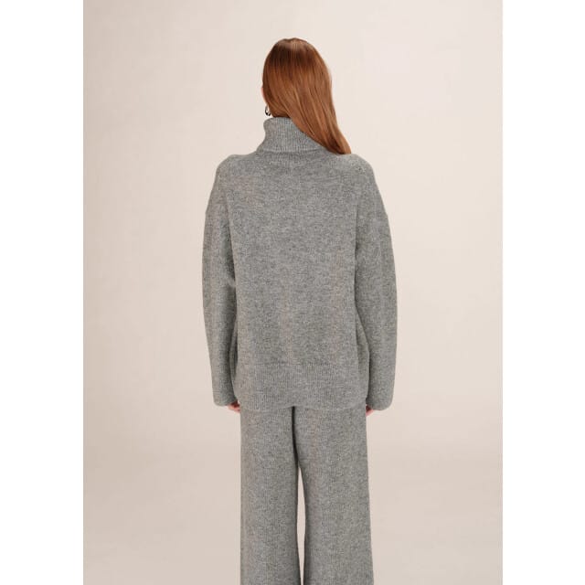 Grace & Mila Taxi coltrui gebreid wol oversized grijs