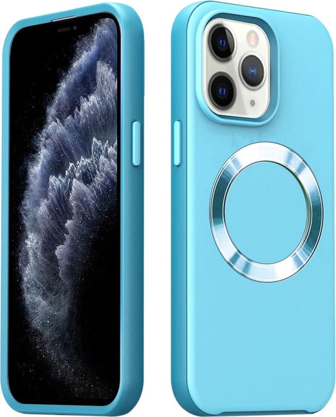 iPhone 14 PRO MAX Hoesje - Back Case Cover - Magsafe Compatible - Blauw - Provium