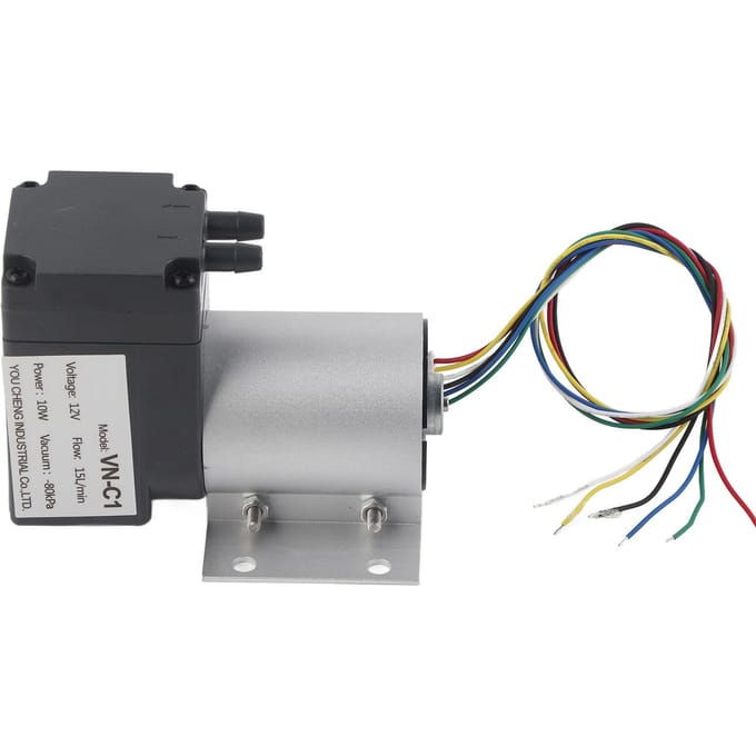 Micro Vacuümpomp Stevig Hoge Lage Temperatuurbestendigheid Borstelloos Olievrij Membraanpomp DC12V 10W