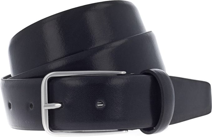 Vanzetti Leren Riem Dresscode: Business 35mm Cambered Belt W100 Black Zwart