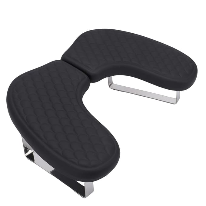 Repose-bras Manucure en Forme de U Ergonomique Repose-bras Ongles en Cuir PU avec Support Téléphone pour Usage à Domicile Salon black