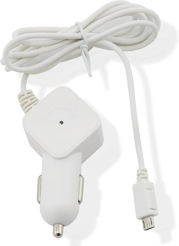 Muvit autolader Micro-USB connector - wit - 2.1 Amp - 1.2m