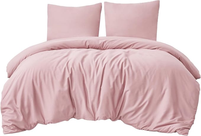 Omgoods - 3-Piece Duvet Cover Set 200 x 200 cm in Roze Microfiber