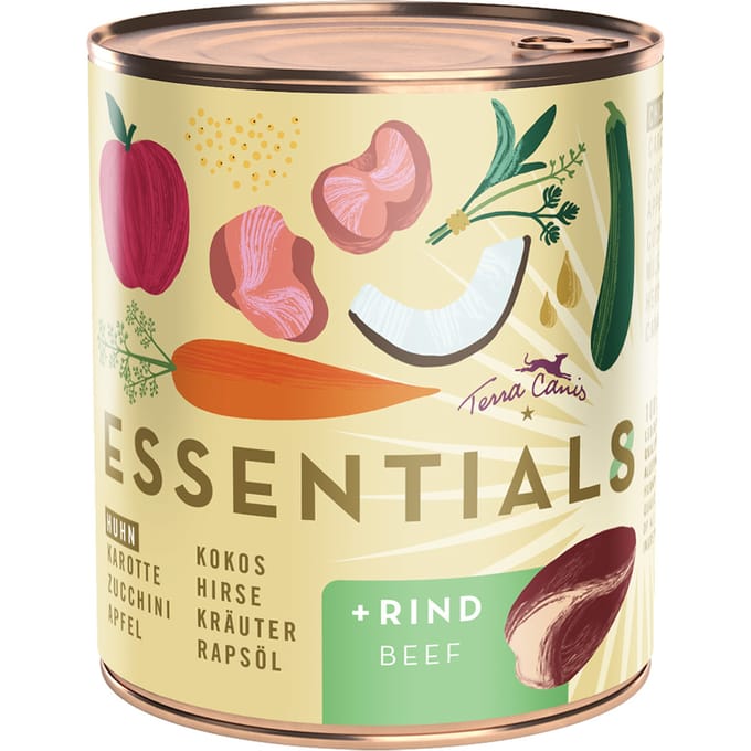 12x780g Terra Canis Essential 8+ Kip & Rund nat hondenvoer