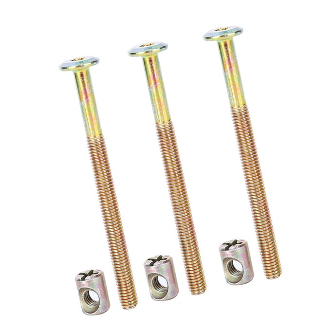 10 pièces Boulons de Meuble en Acier au Carbone M6 Avec Écrous Cylindriques Connecteur Écrou Goujon Fixation Type 3
