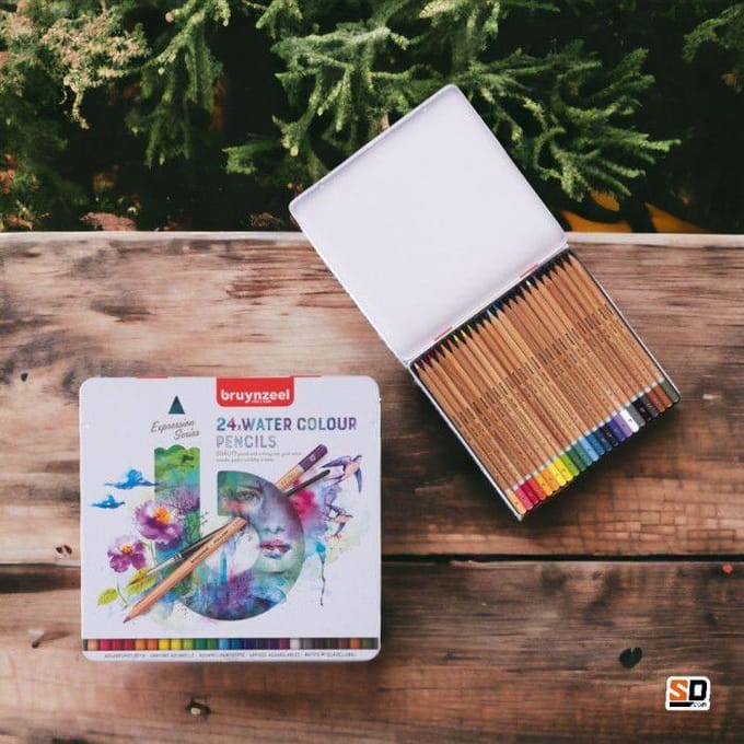 Kleurpotloden Bruynzeel Expression aquarel assorti blik à 24 stuks