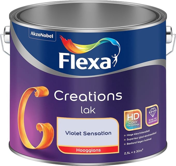 Flexa - Creations Lak Hoogglans - Violet Sensation - Mengverf - 2,5 L