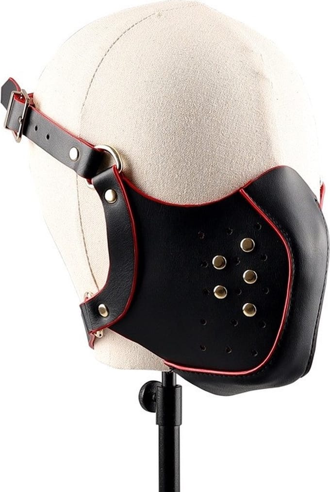 Nooitmeersaai - Leren BDSM mondmasker - zwart
