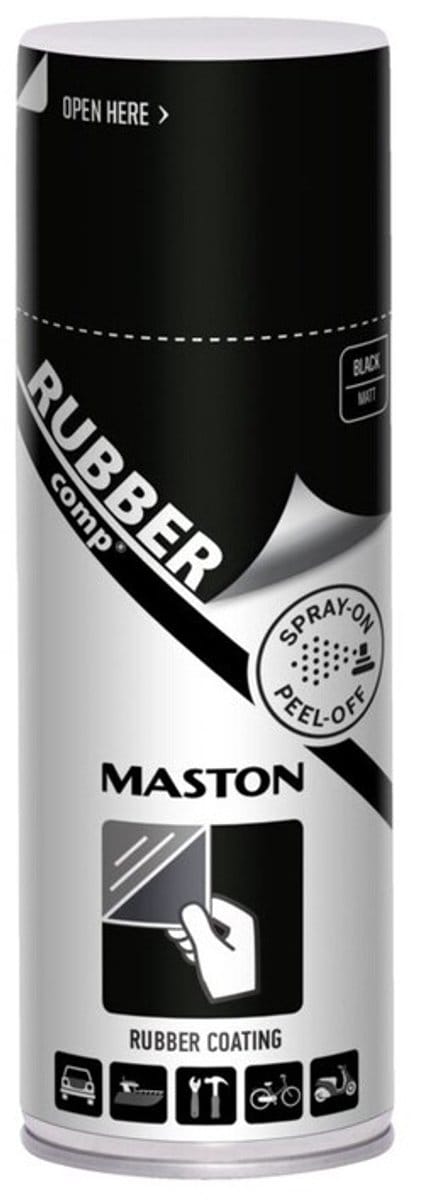 Maston Rubbercomp spray - Zijdeglans - Zwart - rubber coating - 400 ml - spuitbus verf