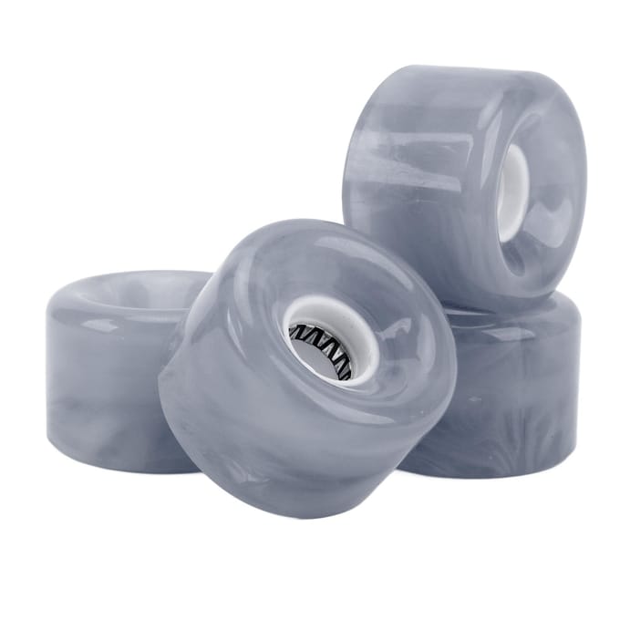 Lot de 4 Roues de Skateboard de Rechange Dureté 78A PU Translucide Clignotant Longboard Skateboard gray