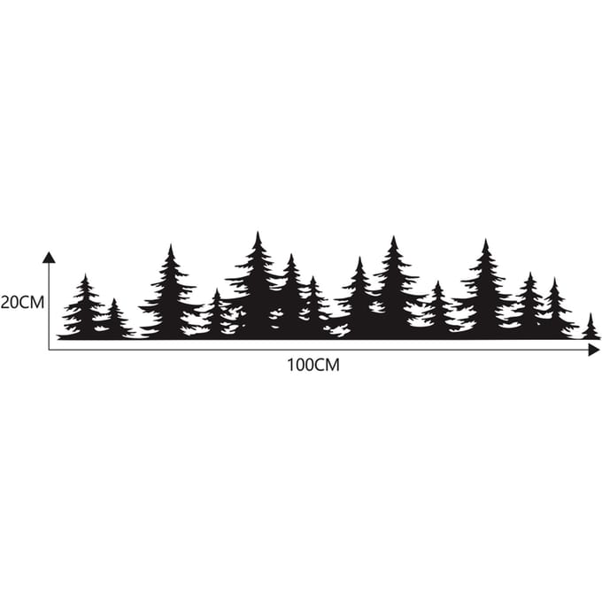 Pine Tree Forest Auto Sticker Vinyl Decal Raam Auto Body Decor Sticker zwart