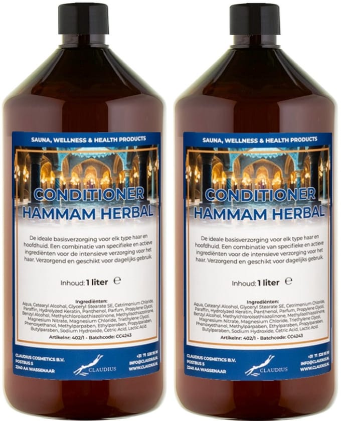 Hairconditioner Hammam Herbal 1 liter met dop - set van 2 stuks