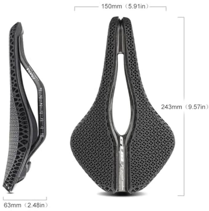 Comfortabel 3D-gefabriceerd fietszadel met schokdemping voor MTB en racefiets