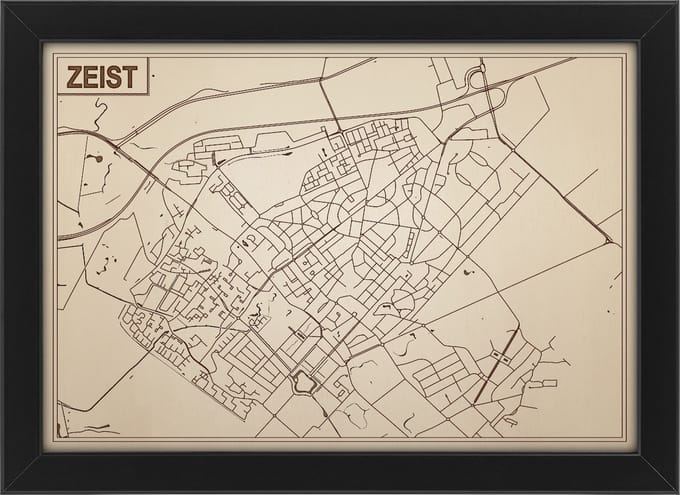 Houten Stadskaart van Zeist