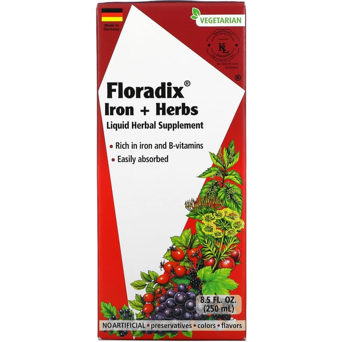 Floradix, Floradix, Fer et herbes, Complément alimentaire liquide à base de plantes, 8,5 fl oz (250 ml)