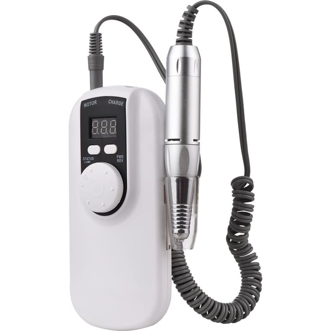 Oplaadbare Nagelfreesmachine Elektrische Nagelfrezen 35000RPM Hoge Snelheid LED Display Scherm met EU Plug wit