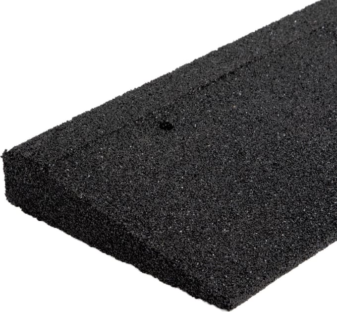 Rubbermagazijn - Rubber oplooprand zwart - 100x25x4,5cm - Recycled rubber - Slijtvast