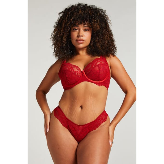 Hunkemöller Dames Lingerie String Daisy - Rood - maat S