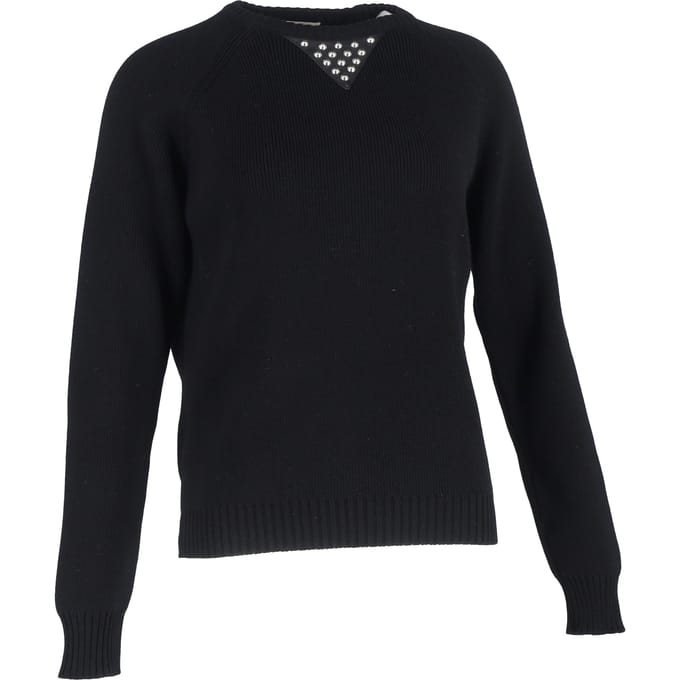 Saint Laurent trui met studs in zwarte wol
