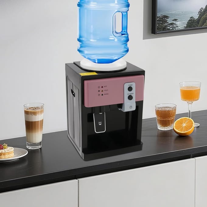 Waterdispenser - Tafelmodel - Direct Drinken - Efficiënte Koeling Verwarmen - 25x22x35 cm - Roze