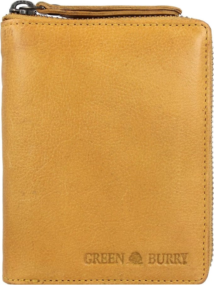 Greenburry Soft Washed Portemonnee Leder 12.5 cm - Jongens - Staand formaat - yellow