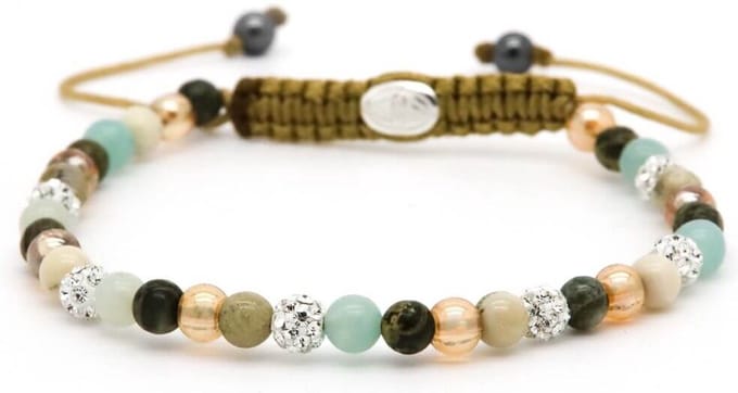 Karma Armband Spiral Minty Glow White Crystal