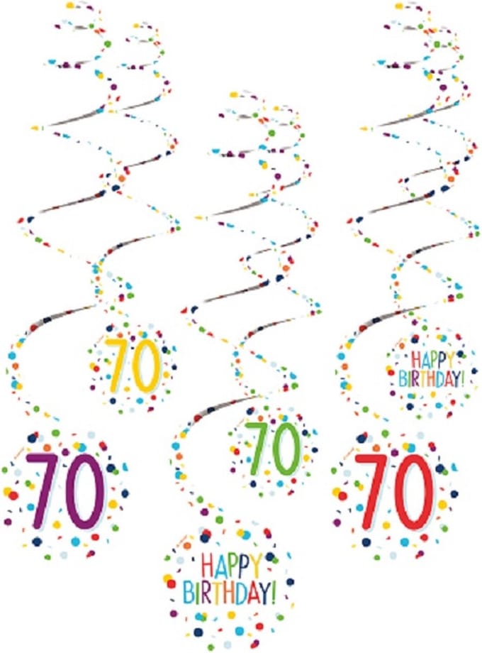 Amscan Spiraalslingers 70 Confetti Birthday 61 Cm Papier 6 Stuks